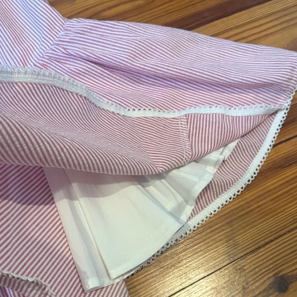 NWT ABOVO Pink Striped Dress with Tie Straps and keyhole - Picture 7 of 9